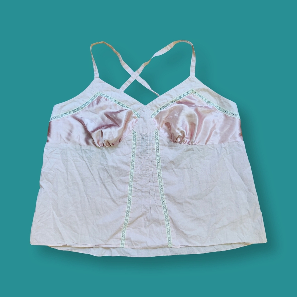Lane Bryant Pastel Pink Camisole Top Womens 2X 20 Spaghetti Strap Classic Cami